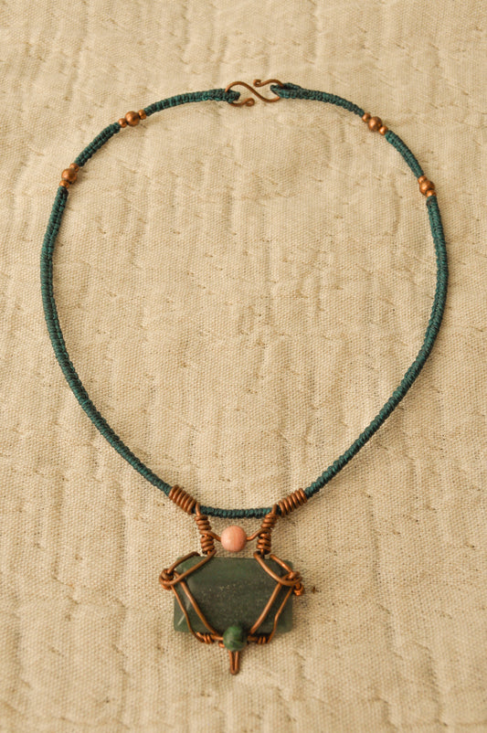 Colar de Aventurina Verde, Jade e Rodocrosite