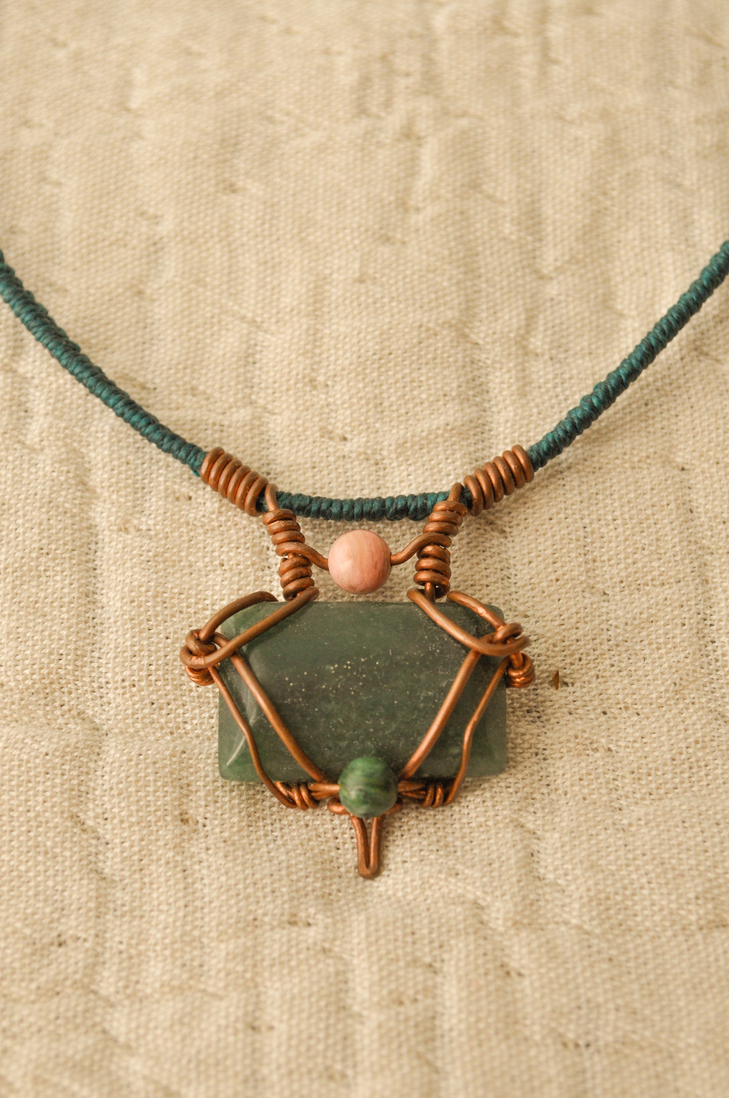 Colar de Aventurina Verde, Jade e Rodocrosite
