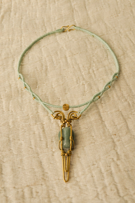 Colar Anāhata com Aventurina Verde