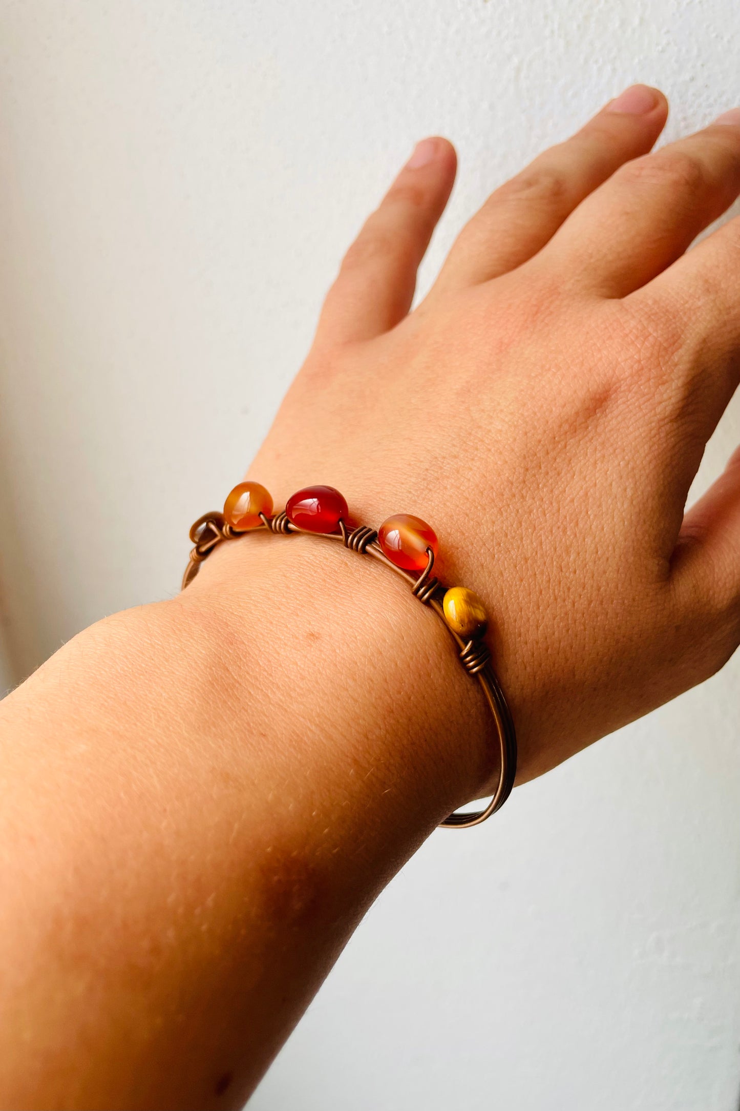 Pulseira Cobre I ~ Ágata Vermelha