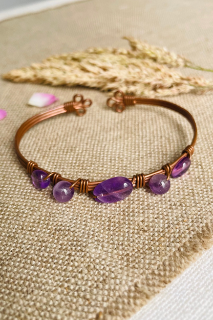 Pulseira Cobre II ~ Ametista