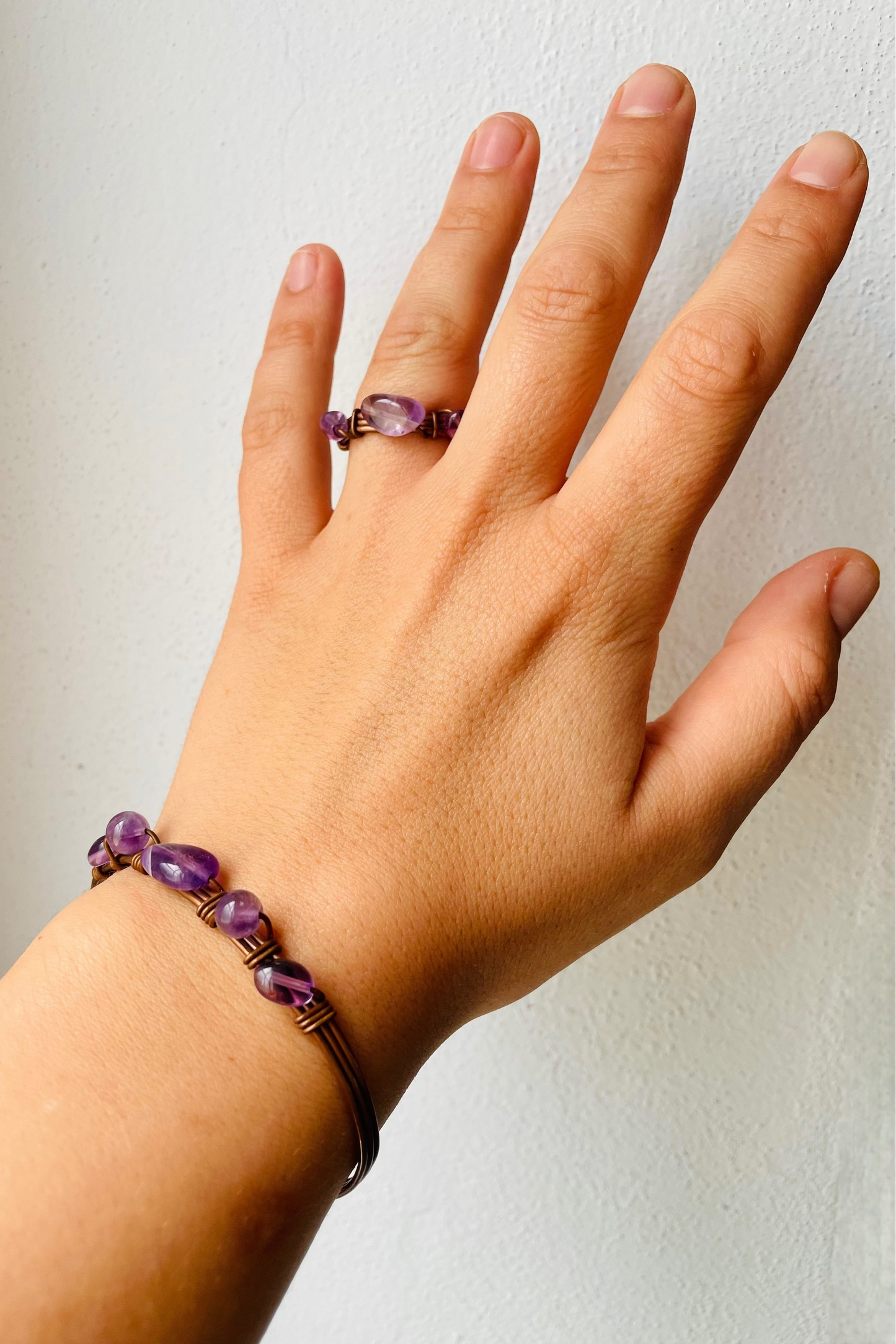 Pulseira Cobre II ~ Ametista
