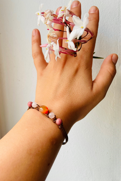 Pulseira Cobre III ~ Cornalina